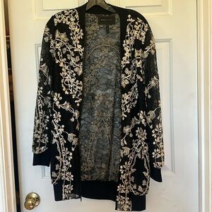 BCBG MAXAZRIA black oversized lace jacket